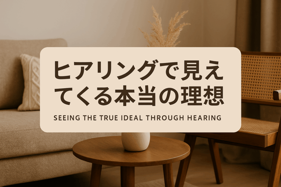 ヒアリングで見えてくる本当の理想